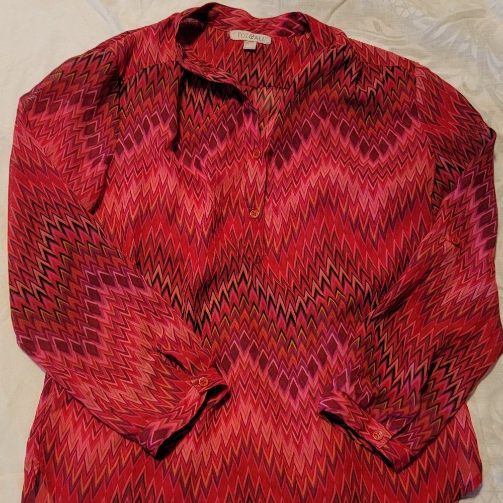 Roz & Ali Shere See-Through Rev Chevron Patter